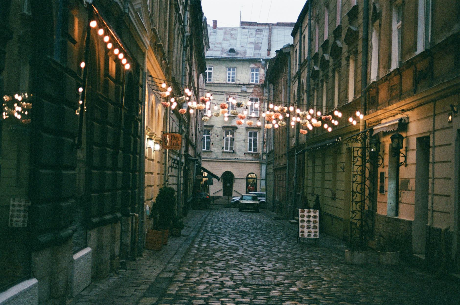 ancient city streets cobblestones