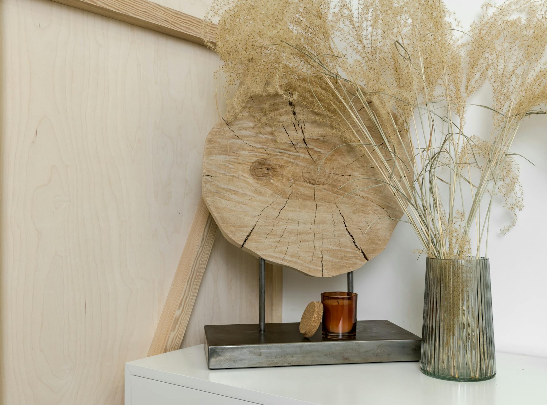 beautifully arranged neutral decor with accent pieces