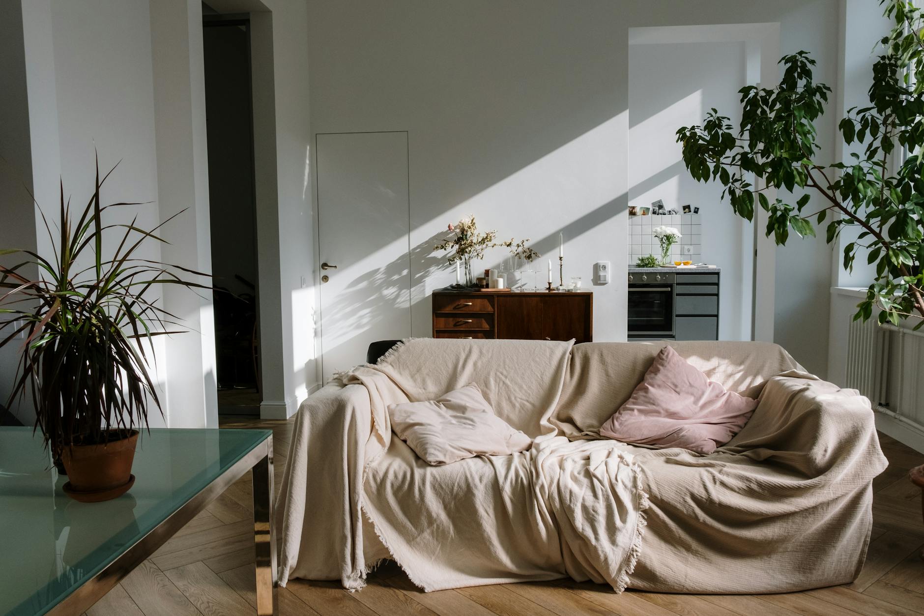 cozy texture layering in living room