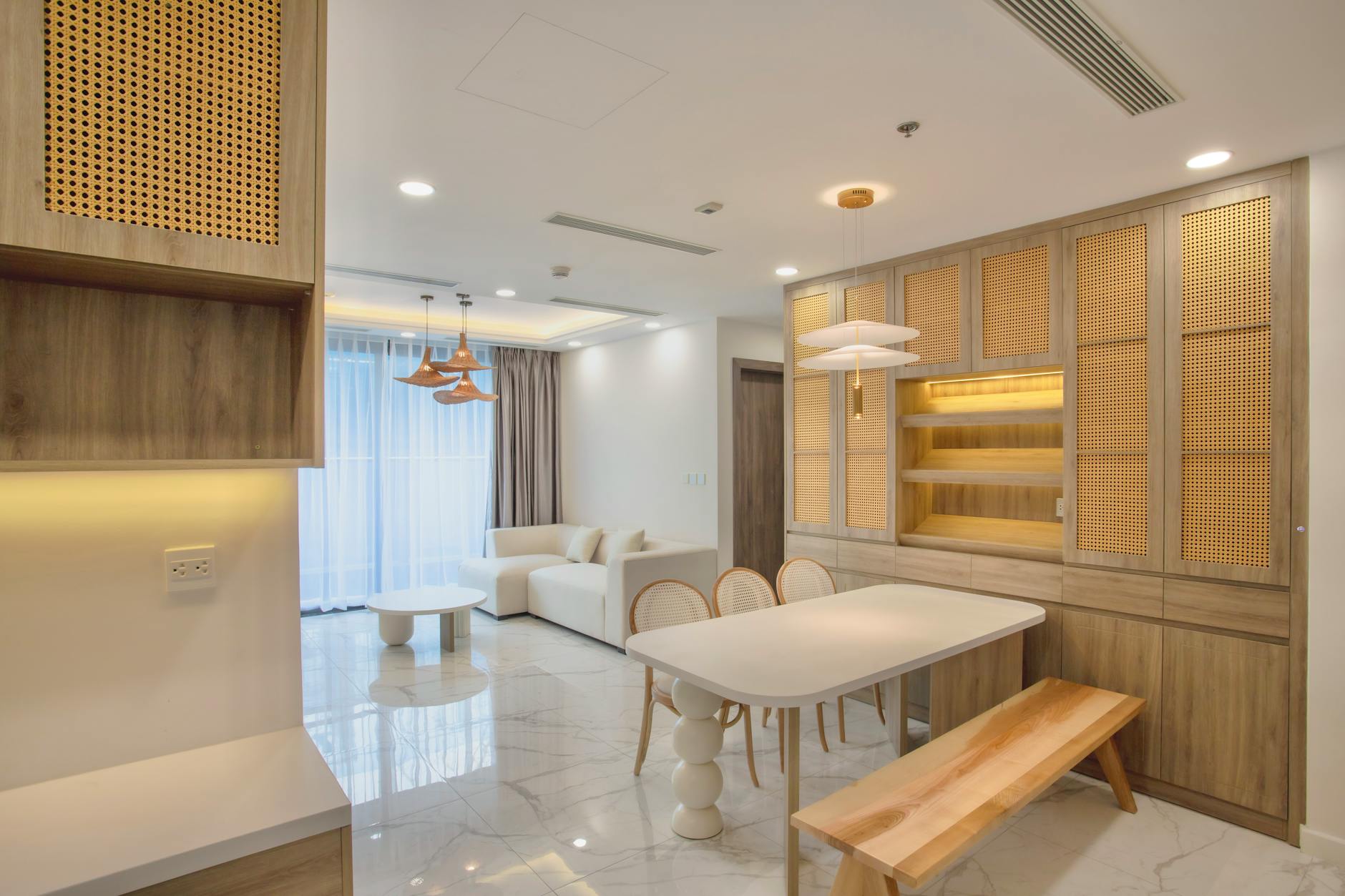 modern multifunctional furniture in a living room