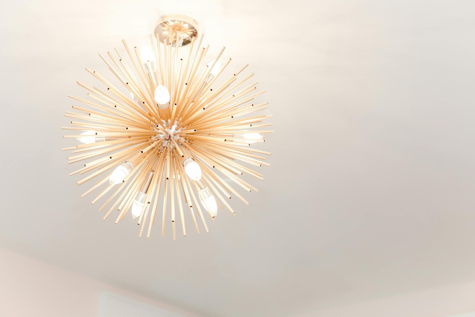 beautiful modern chandelier in living room