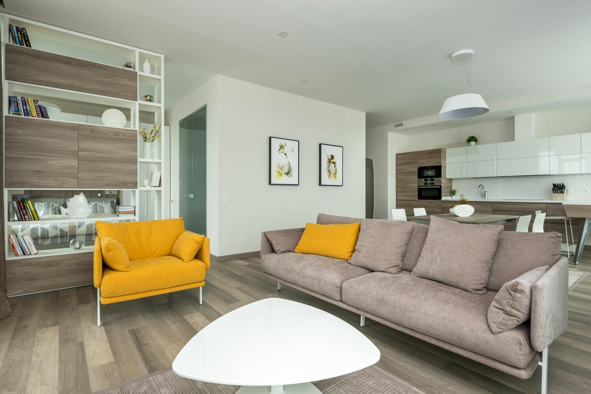 living room with muted tones interior design