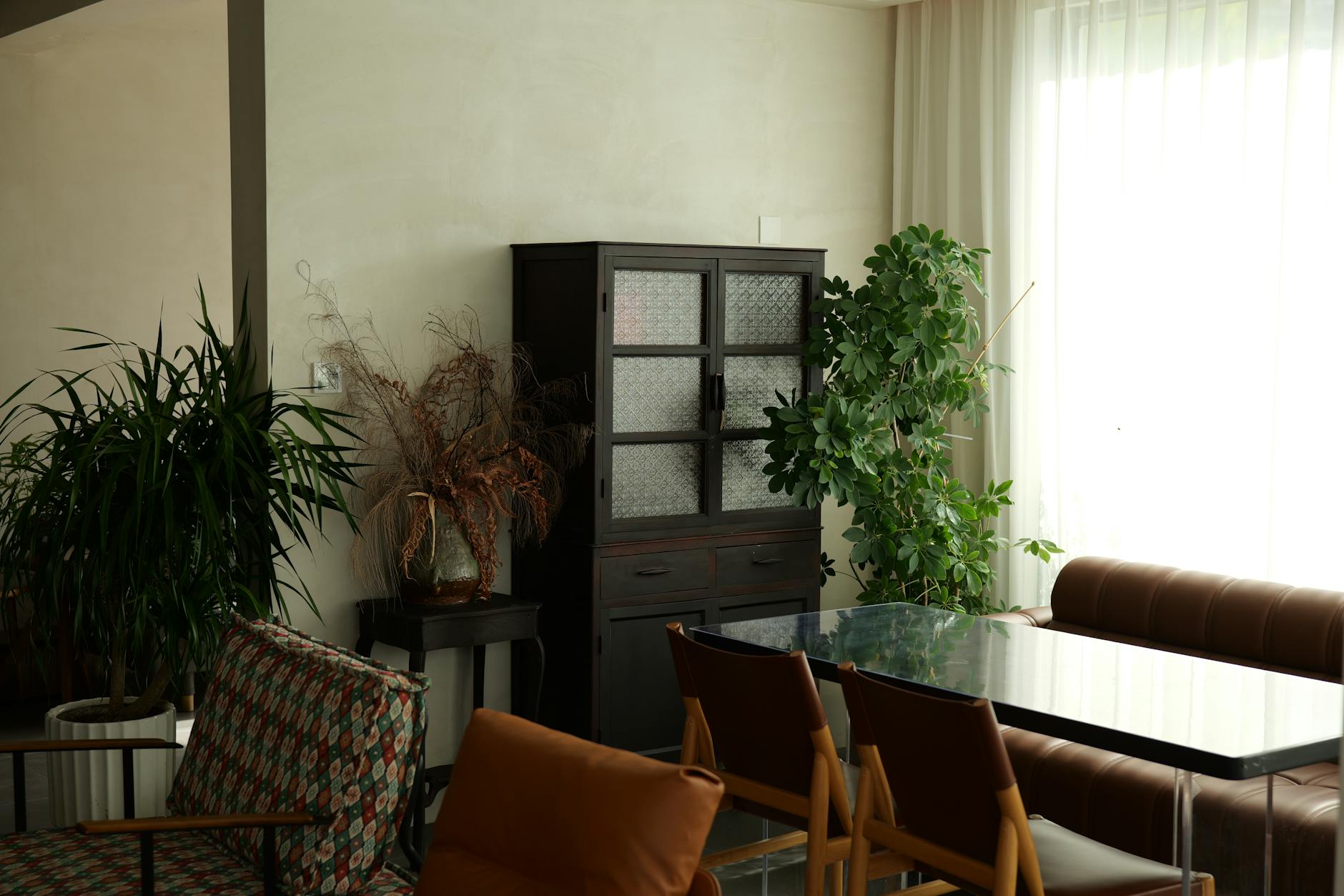 living room with plants and natural light