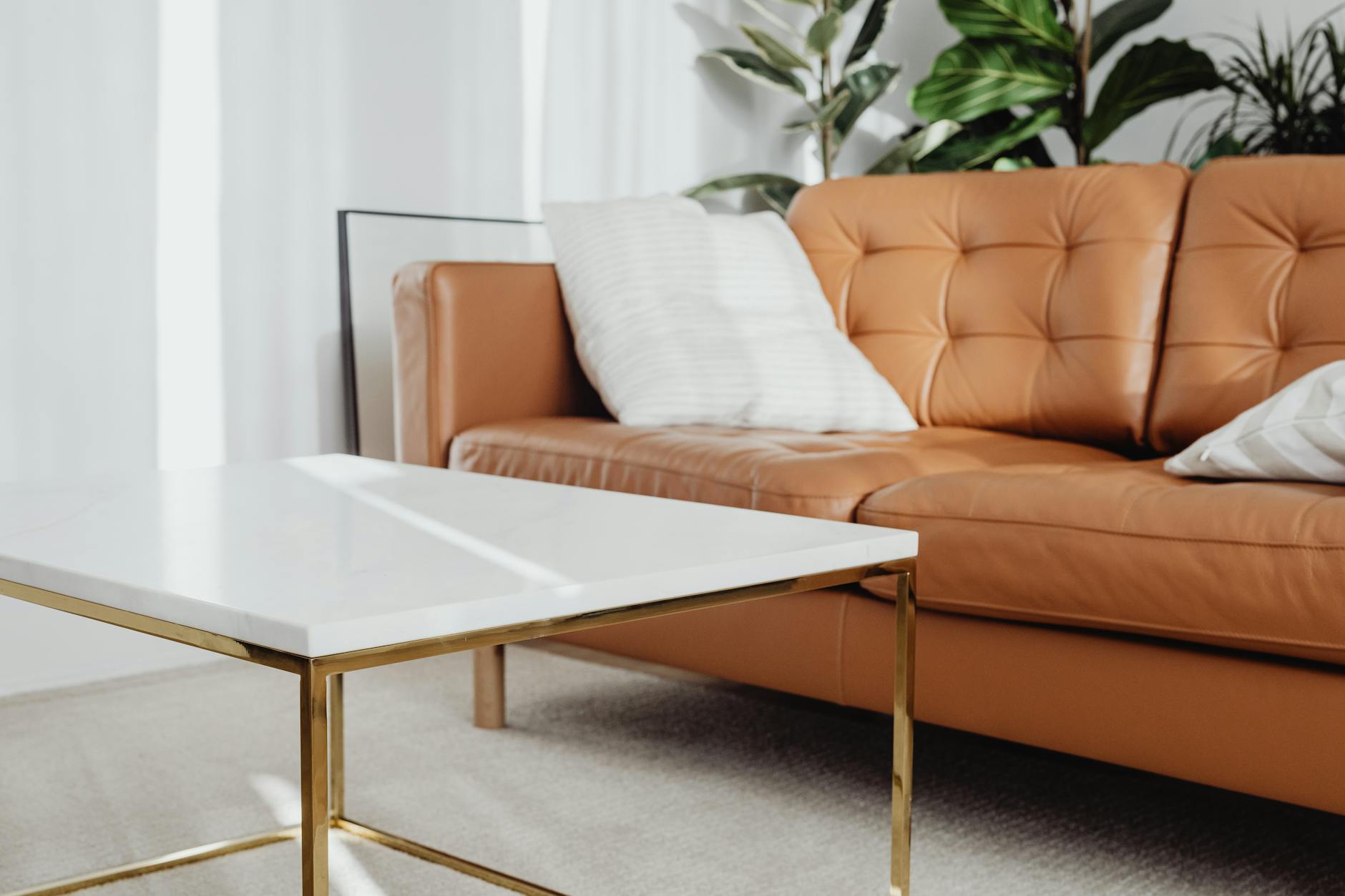 stylish living room natural materials
