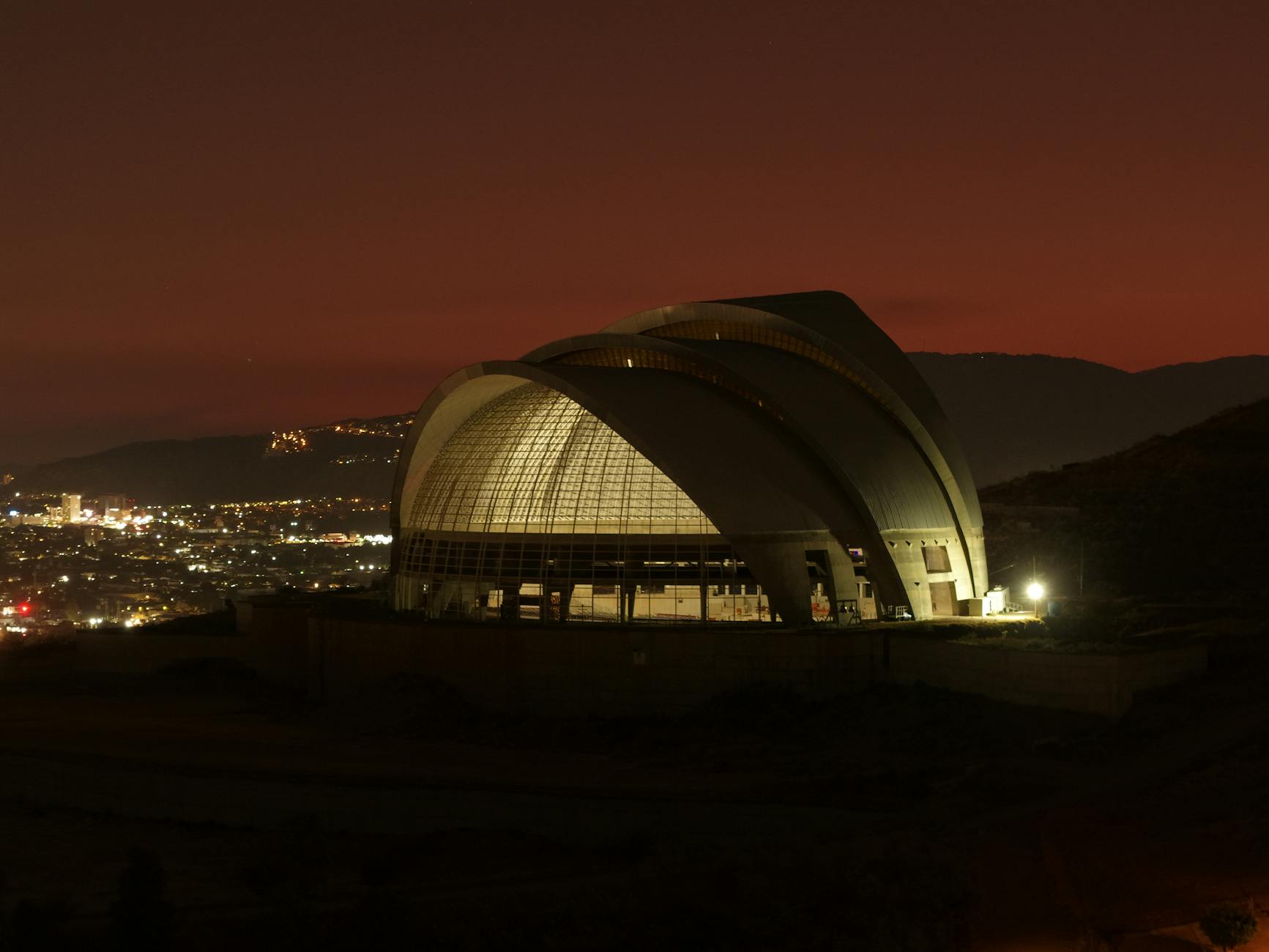 night view of a modern architectural marvel