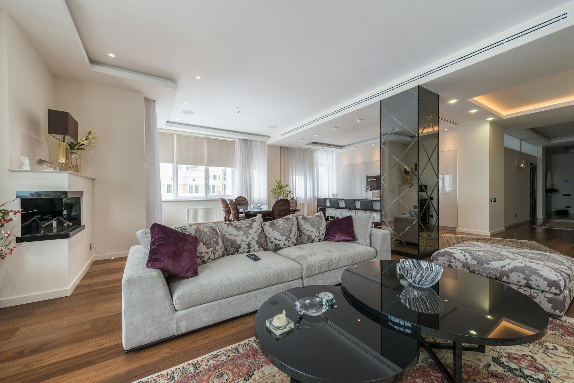 contemporary living room with comfortable furniture