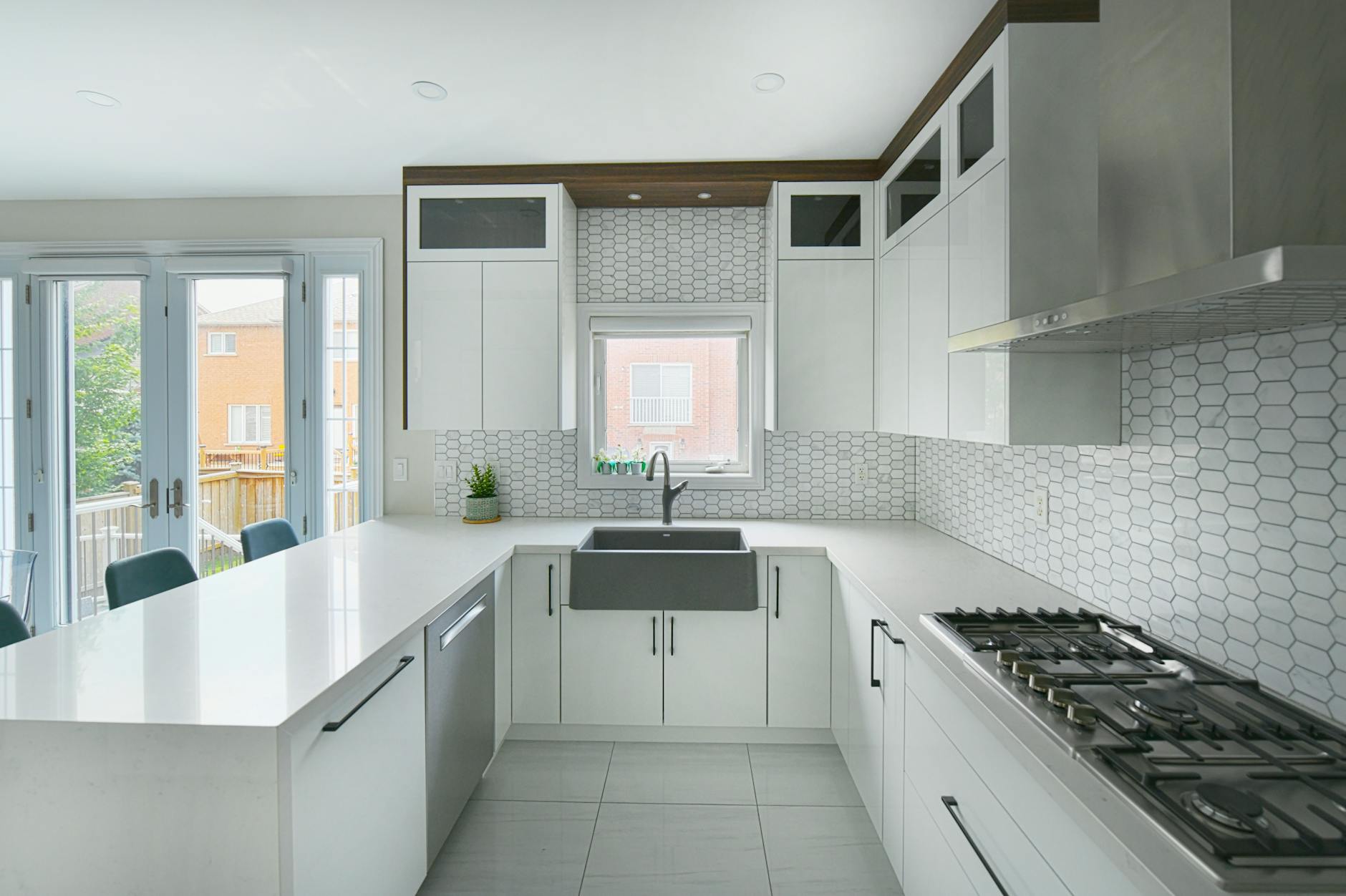open concept kitchen with natural light