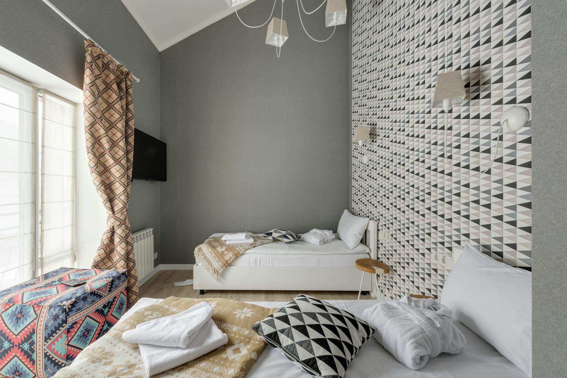 luxury bedding with duvet and throw pillows