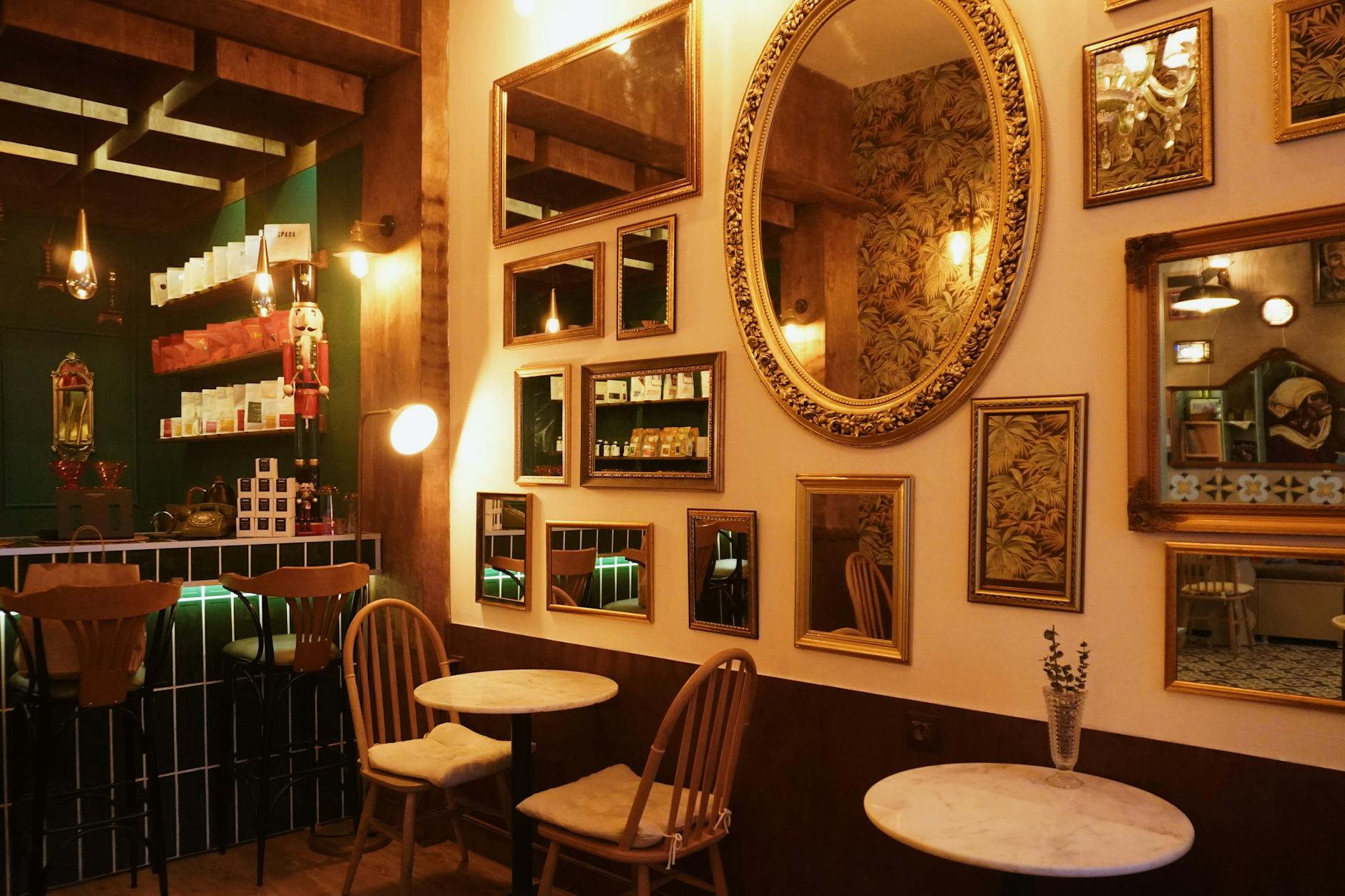 hidden café interior design vintage decor