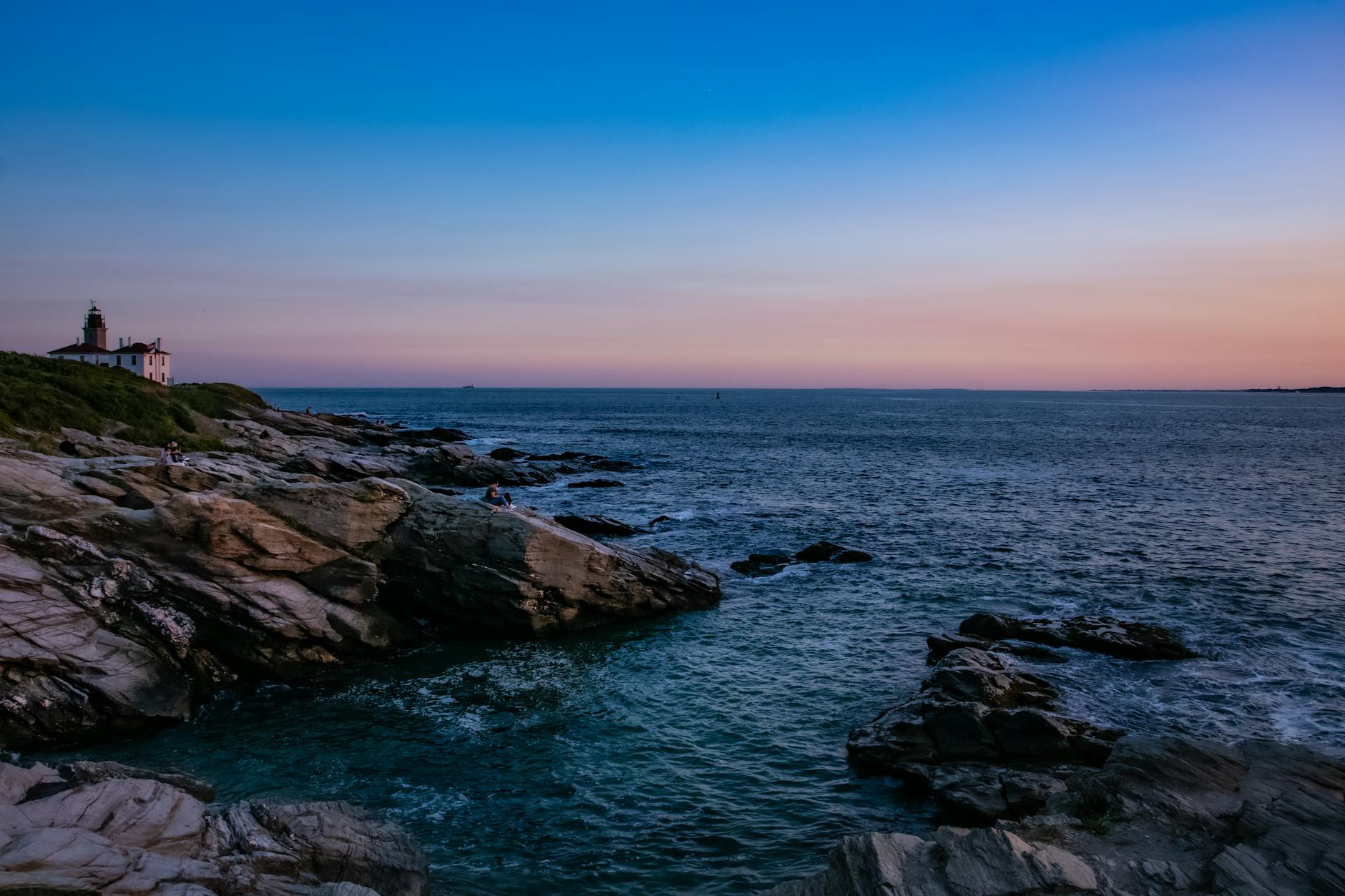lighthouse view ocean sunset