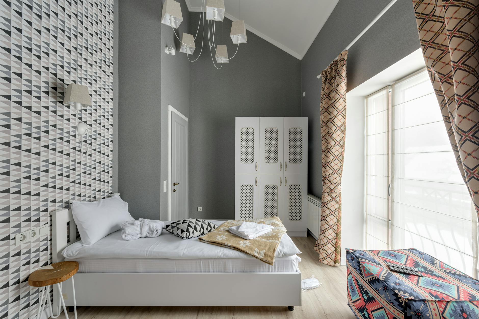 luxurious bedding and textiles in modern bedroom