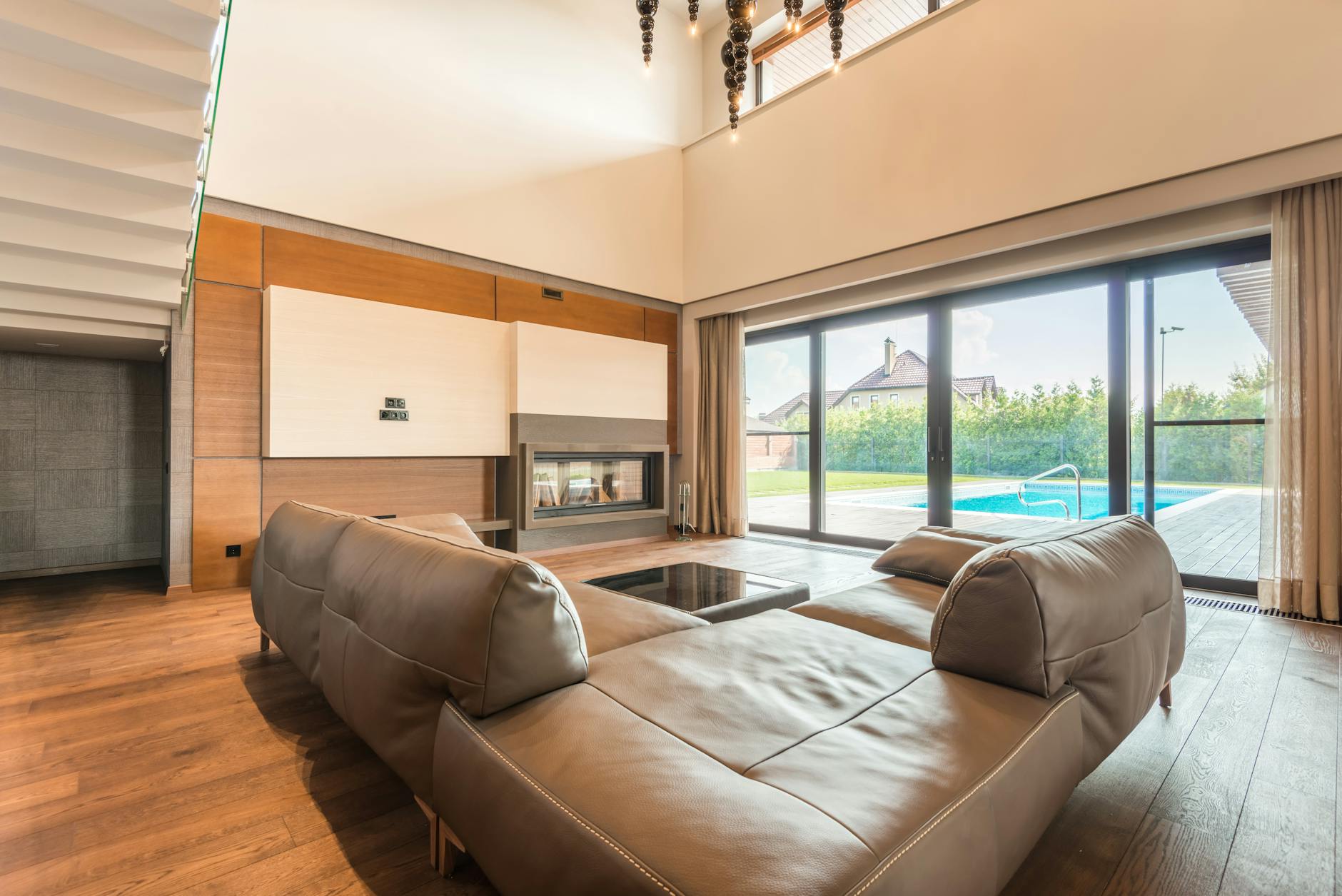 large sliding doors connecting indoor outdoor living space