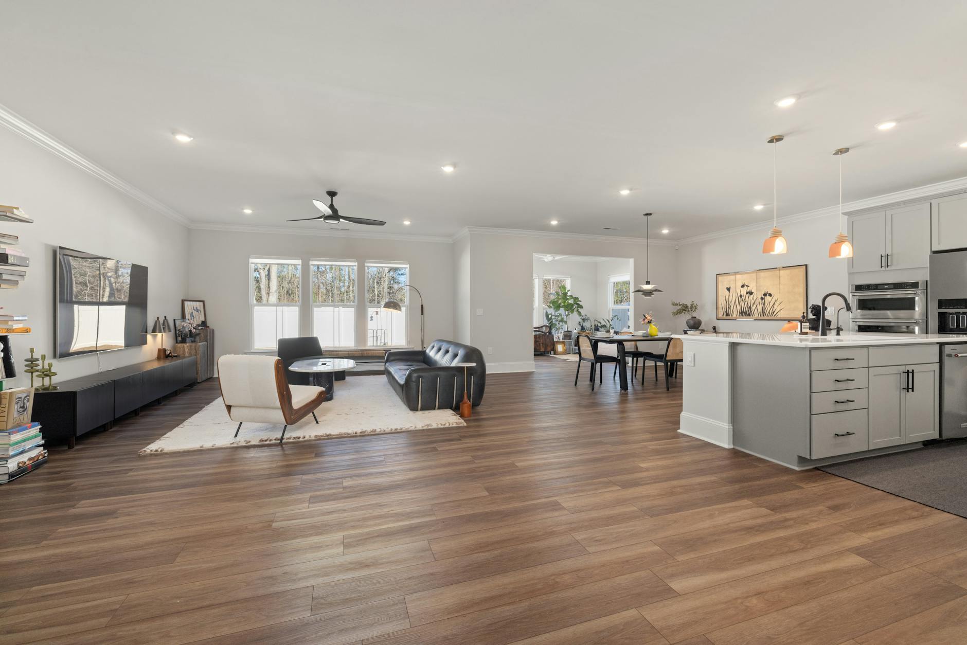 open-concept kitchen and living room
