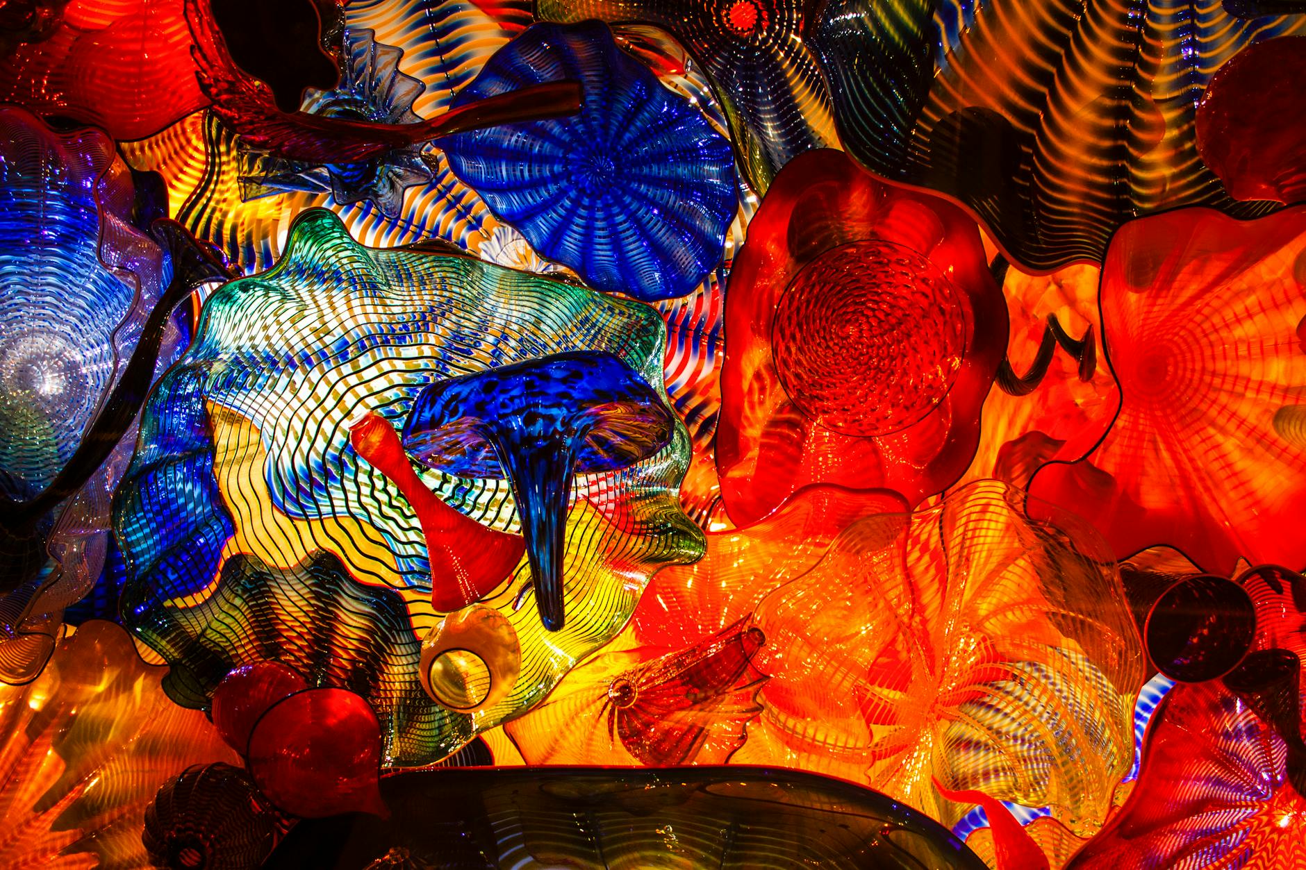 museum interior design chandelier blown glass