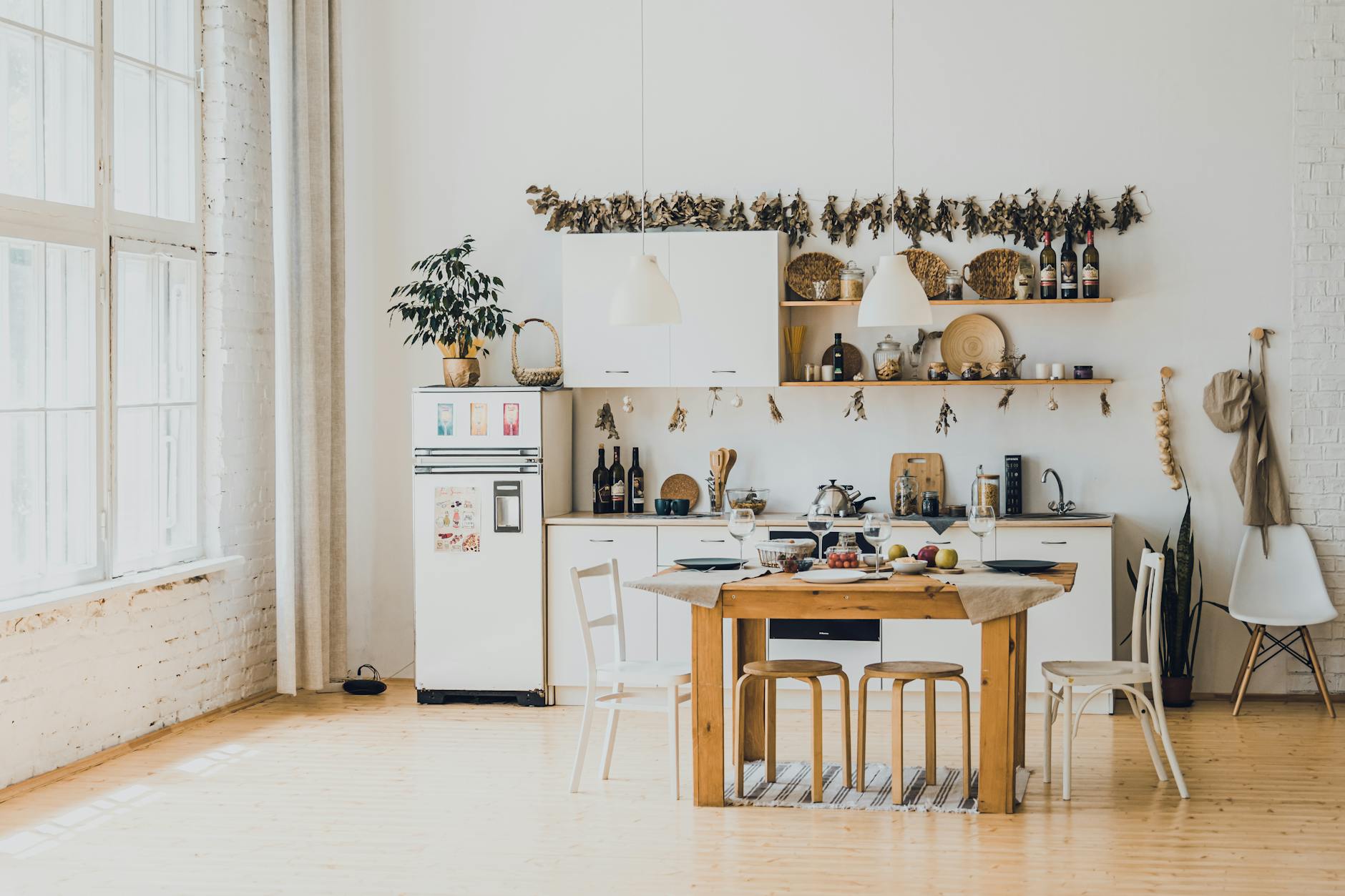 Scandinavian cozy decor and lighting