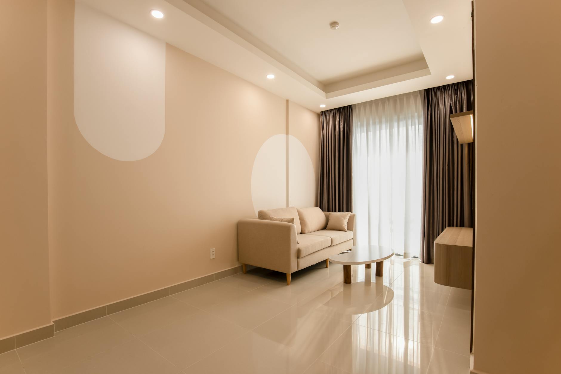 minimalist living room with neutral colors