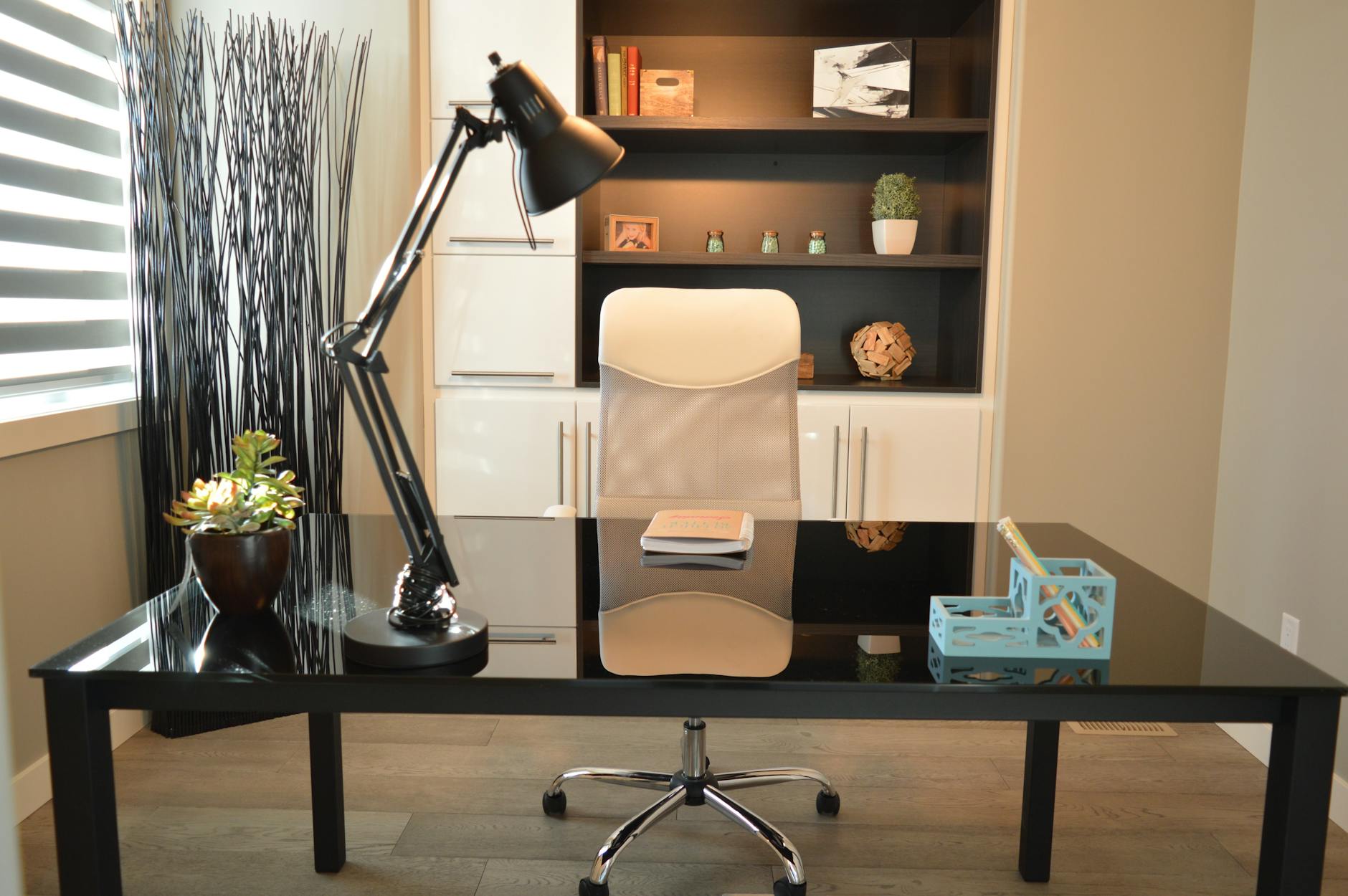organized desk office workspace