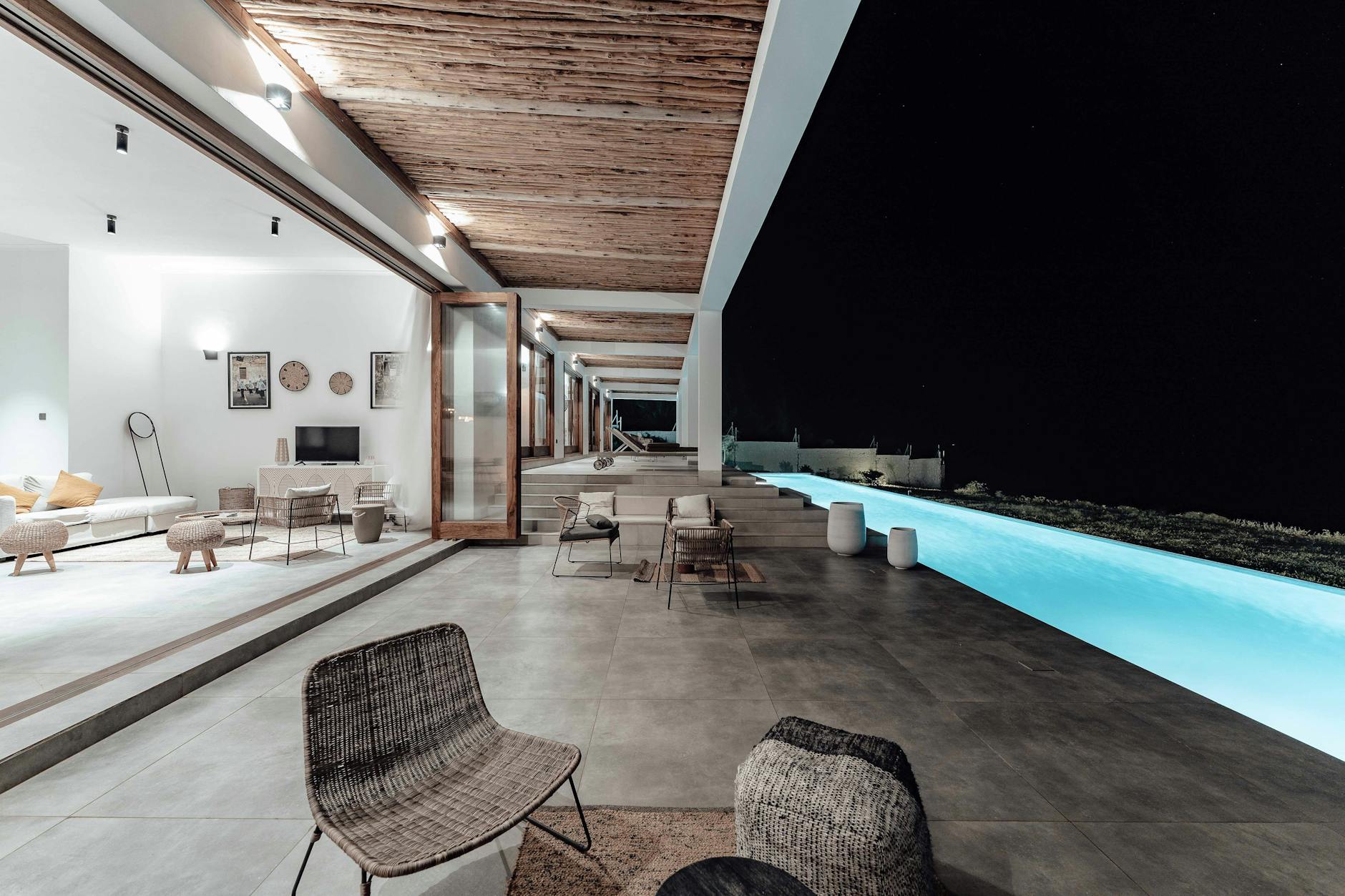 luxury minimalist outdoor living space