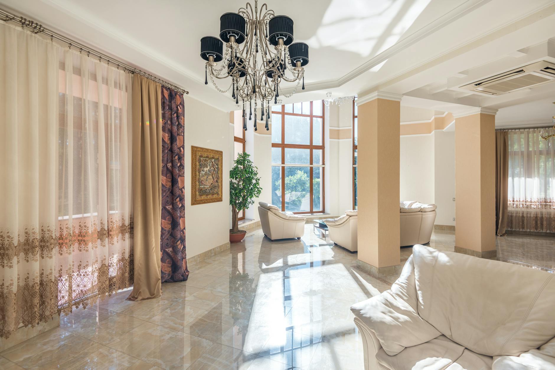 high-end contemporary living room interior design