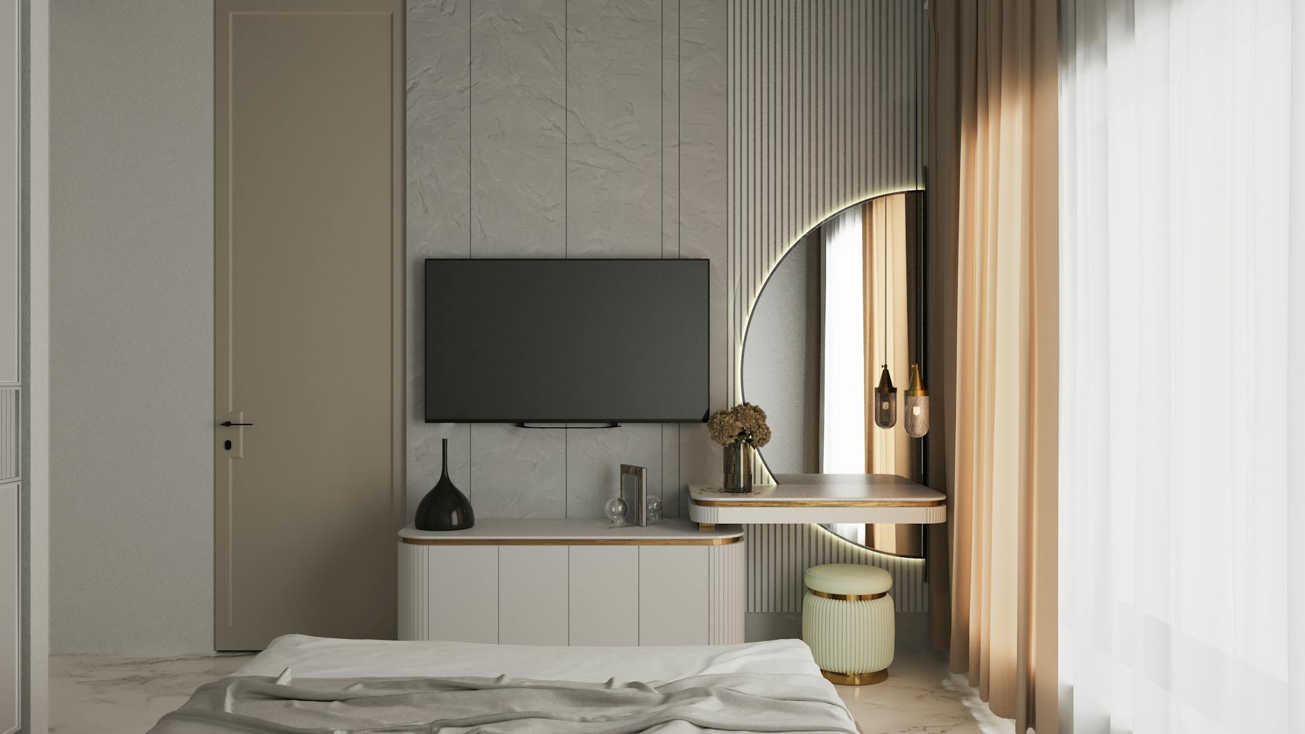 Textured neutral home decor bedroom design