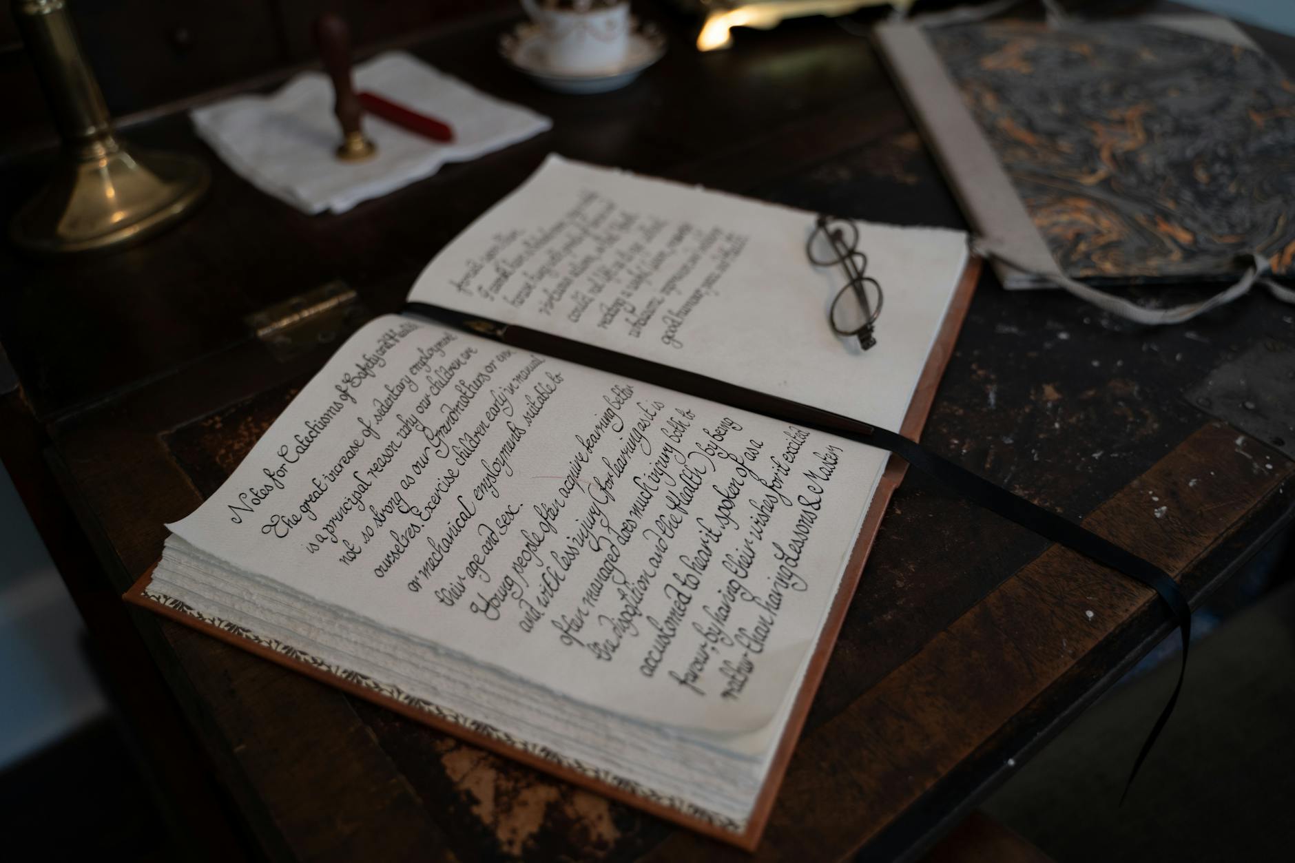 old journal with vintage writing