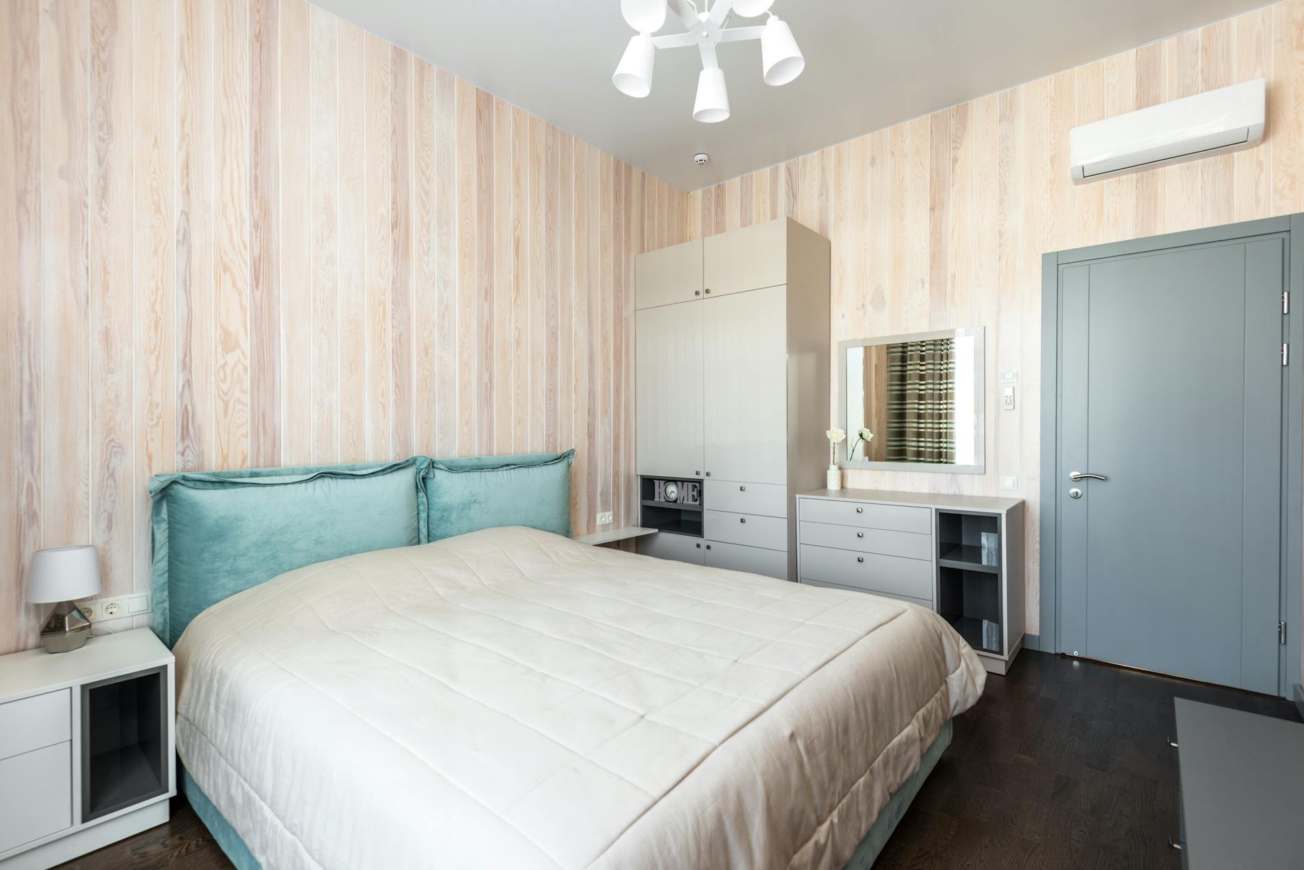 organized bedroom with calming decor