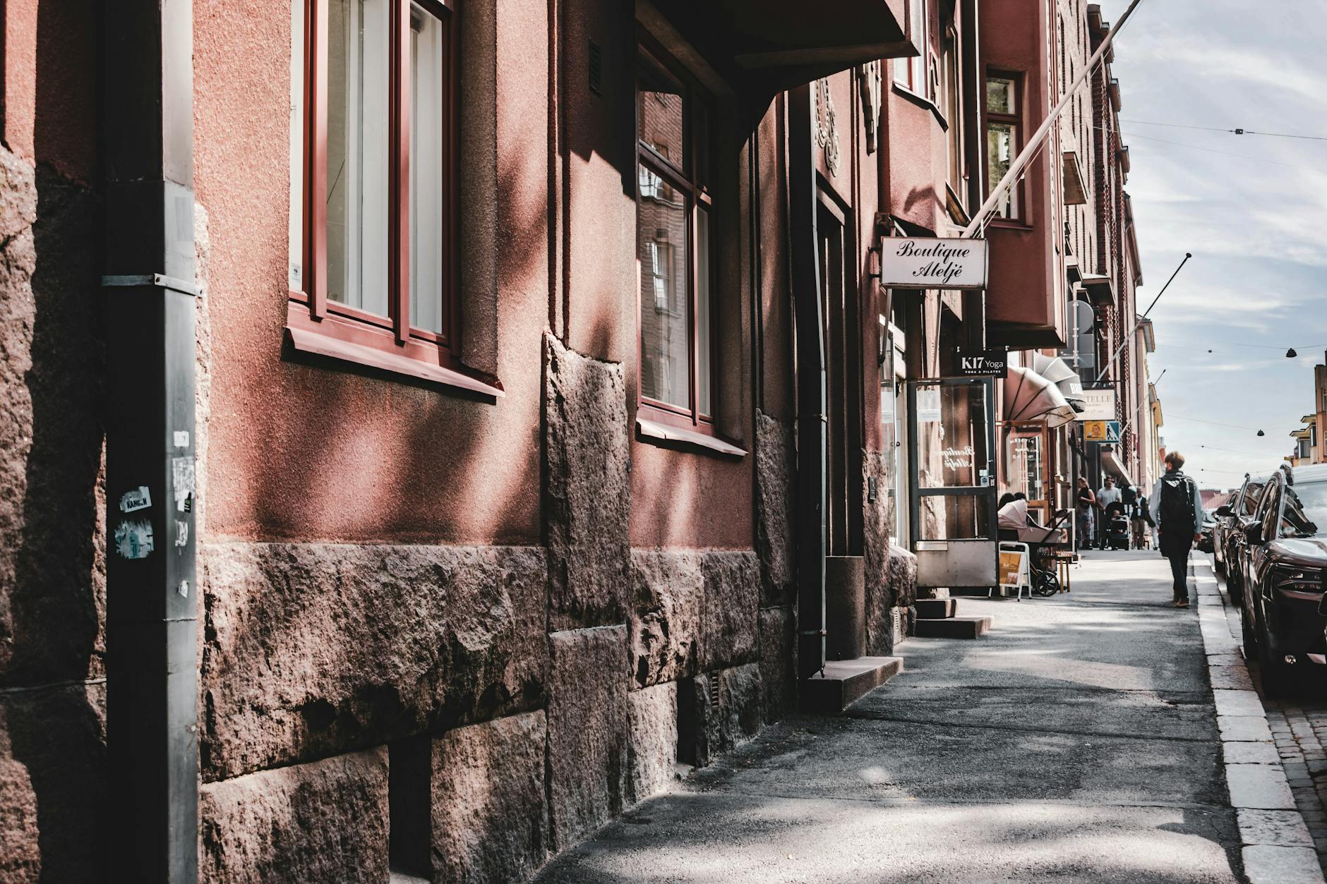 calm urban street with few people