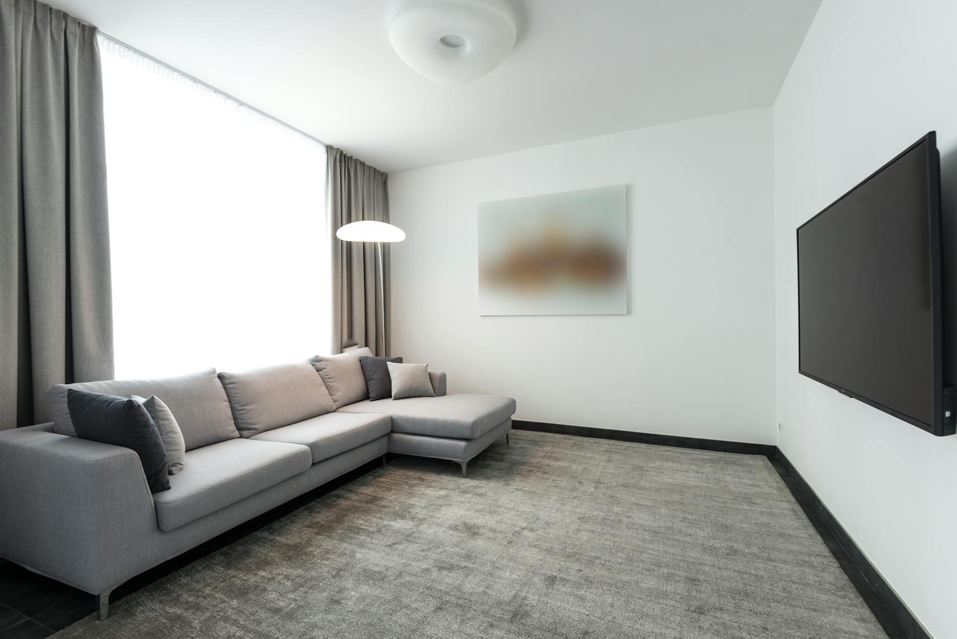 minimalist living room with decluttered space