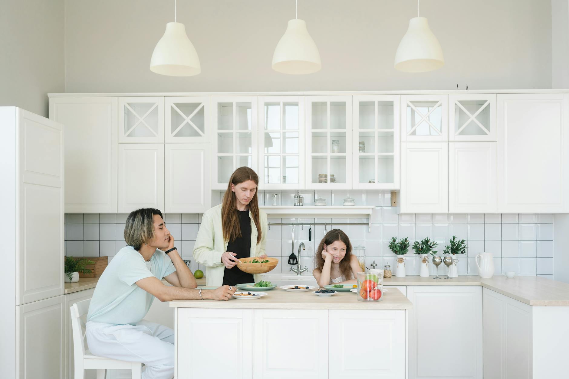 meal planning in kitchen
