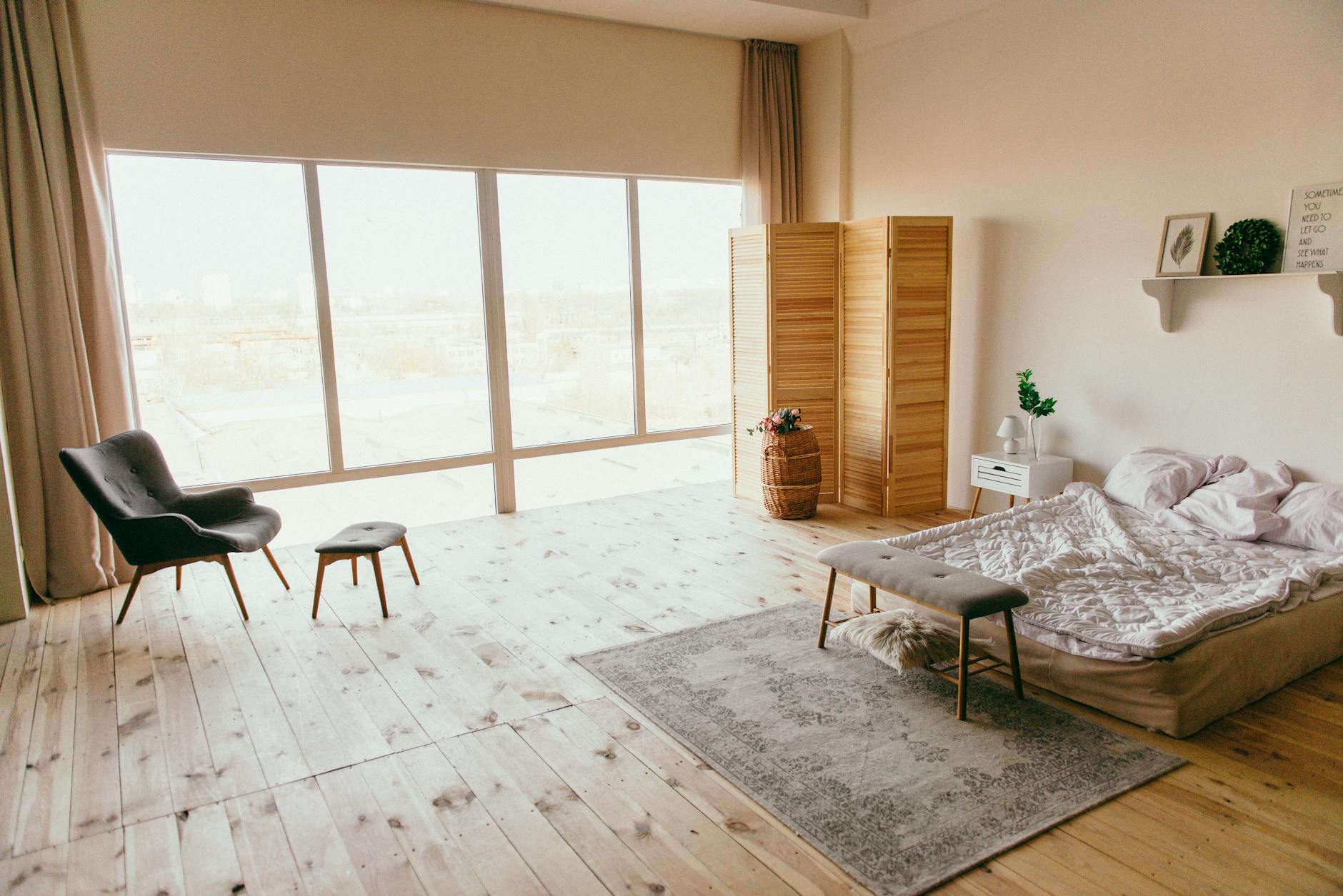 cozy warm minimalist bedroom design