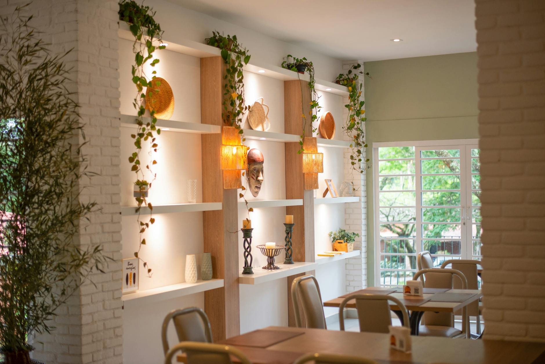 interior decor with wood accents and plenty of plants