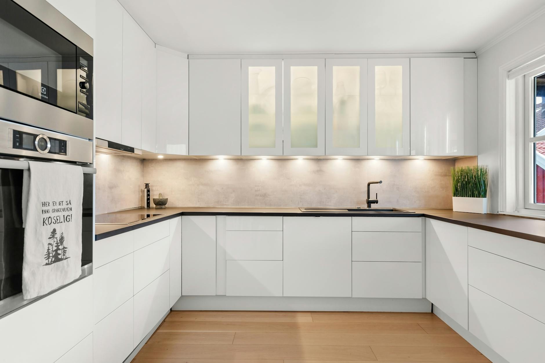 bright airy kitchen with elegant minimalist design