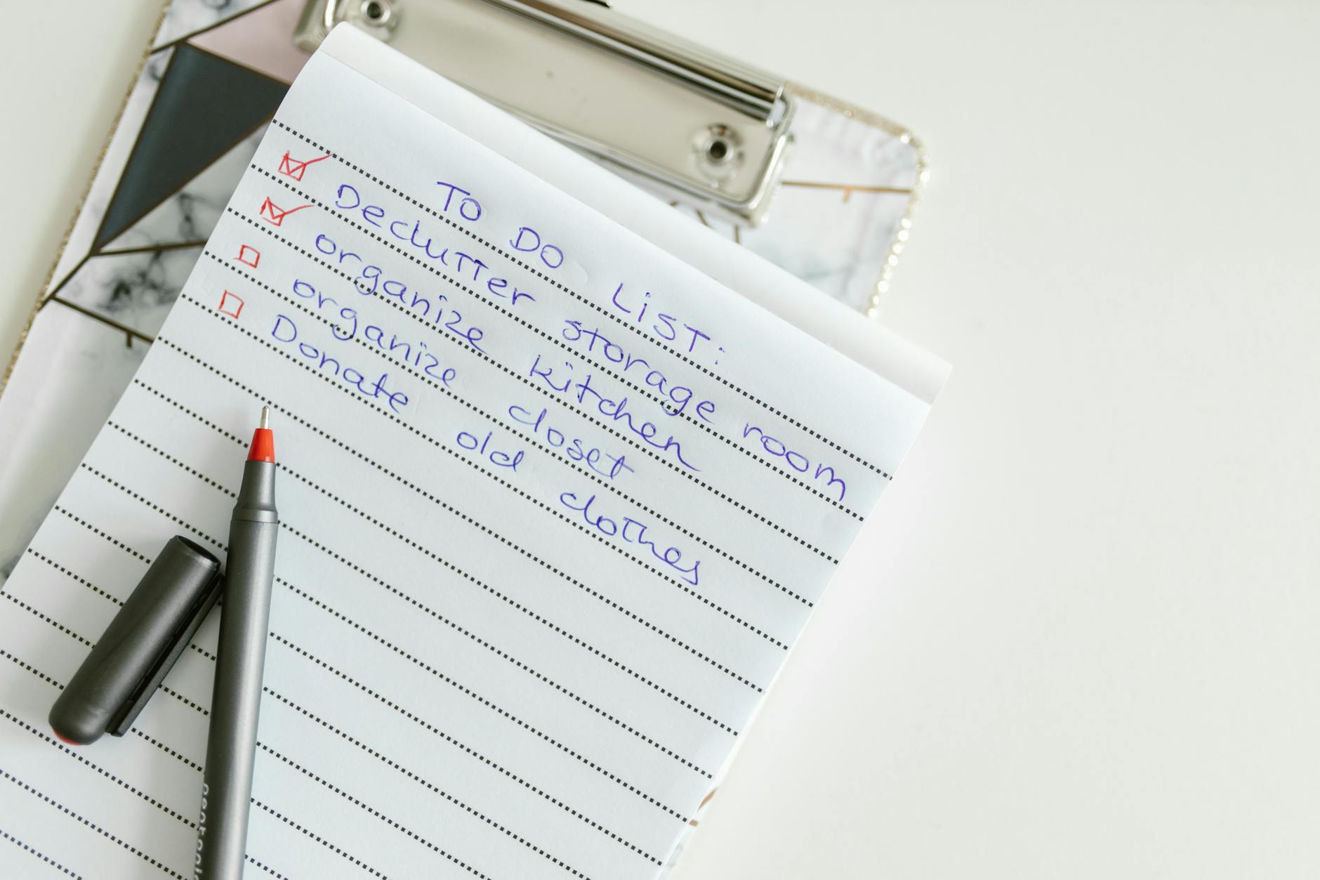 cleaning checklist home organization