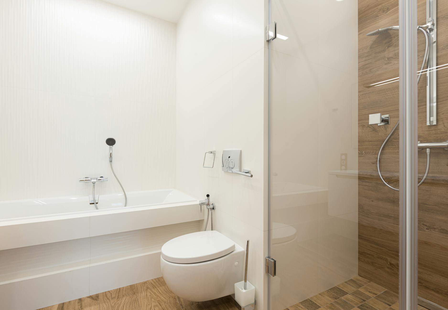 cleaning bathroom toilet and shower