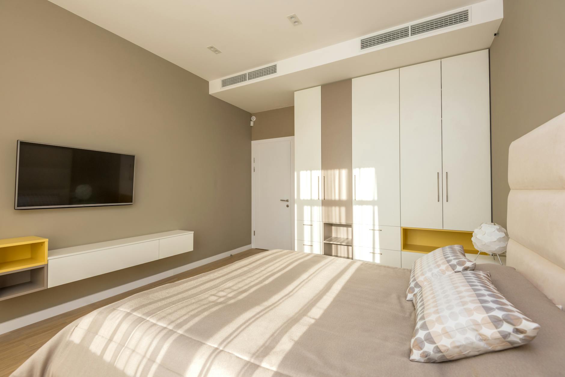 minimalist bedroom with neutral colors