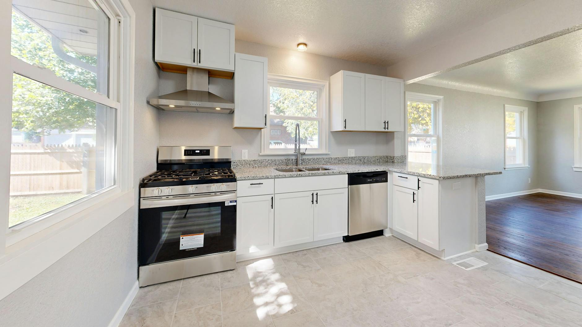 modern kitchen in historic house