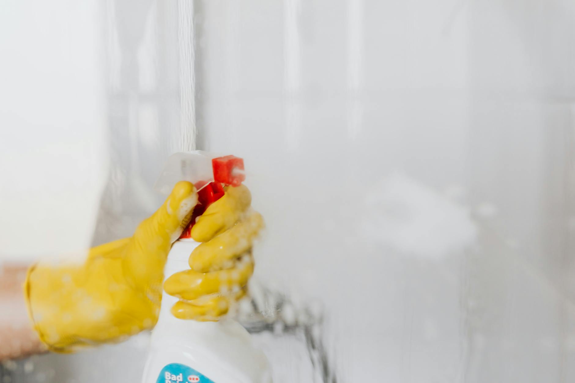 homemade cleaning solutions in action
