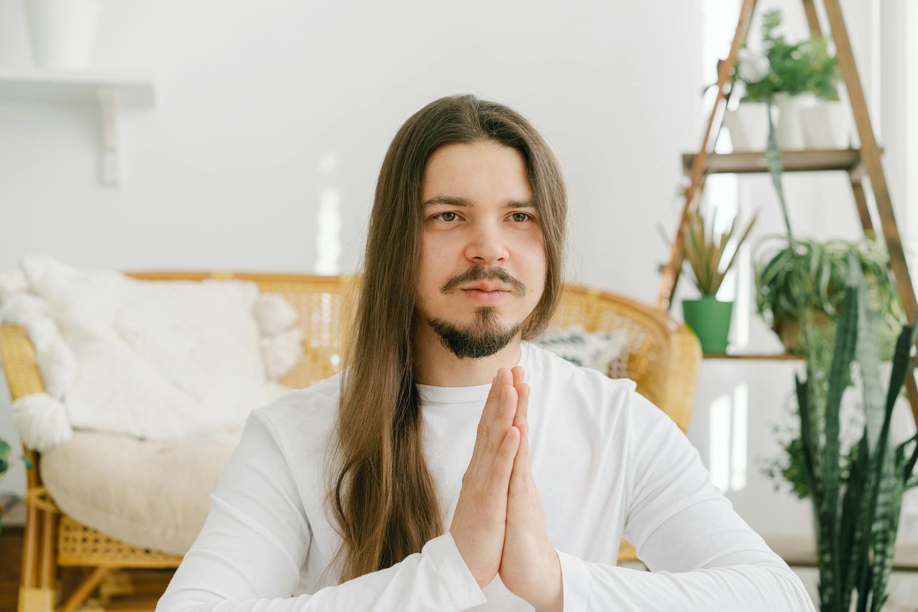 person meditating in nature reflecting on silence