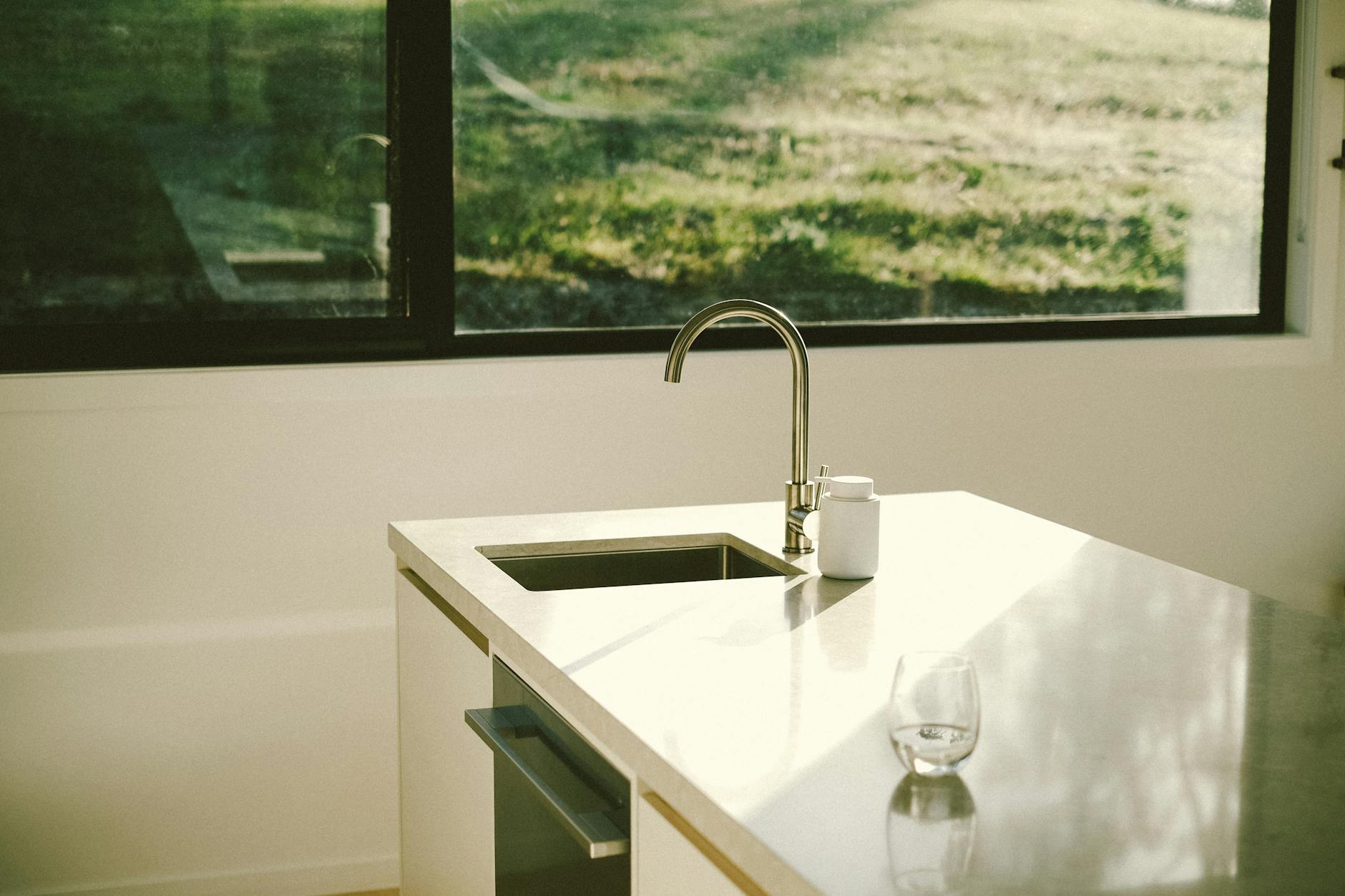 clean kitchen with sunlight